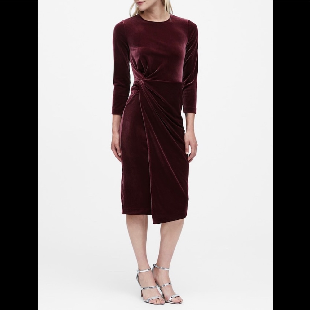 Banana Republic Velvet Twisted Dress